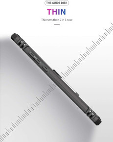 Луксозен силиконов гръб с твърда част Hybrid Anti-Fall с метална ринг стойка за Huawei P30 ELE-L29 черен